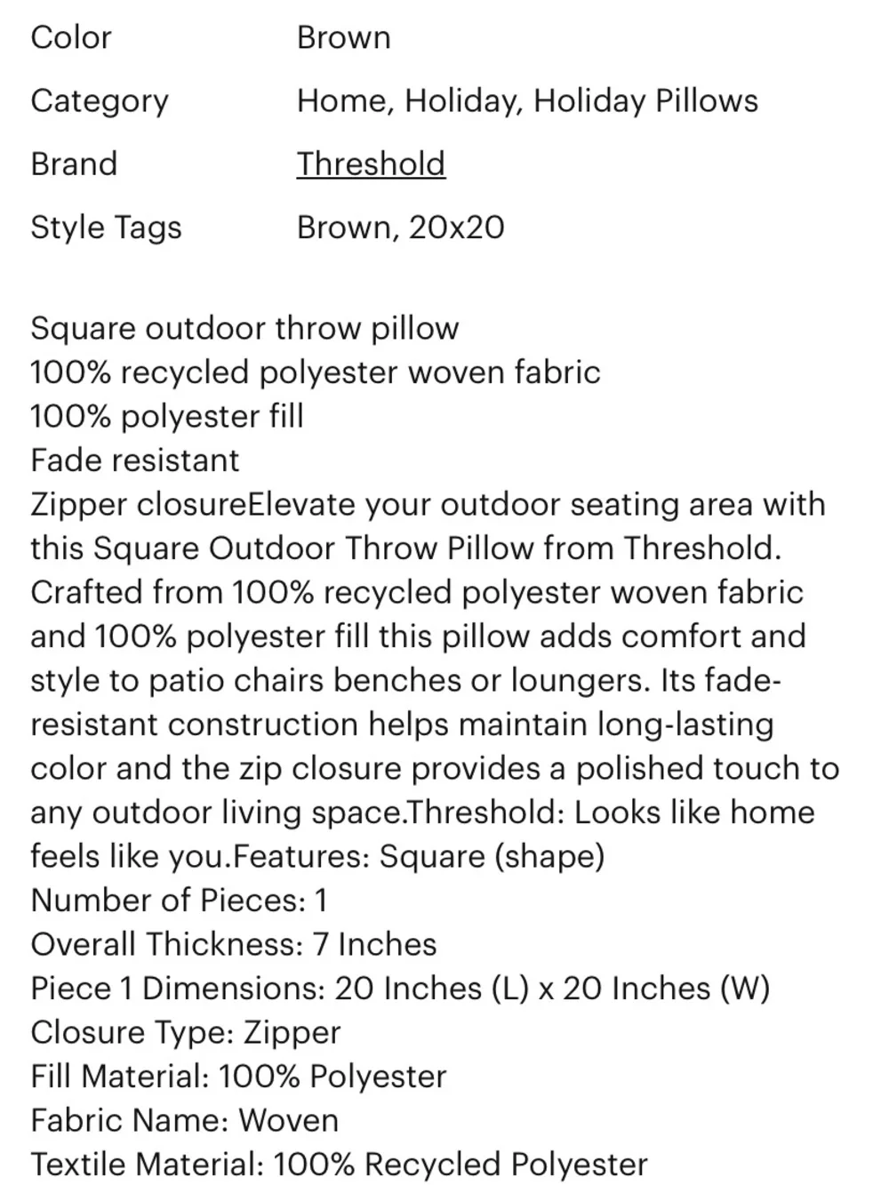 Threshold cozy square